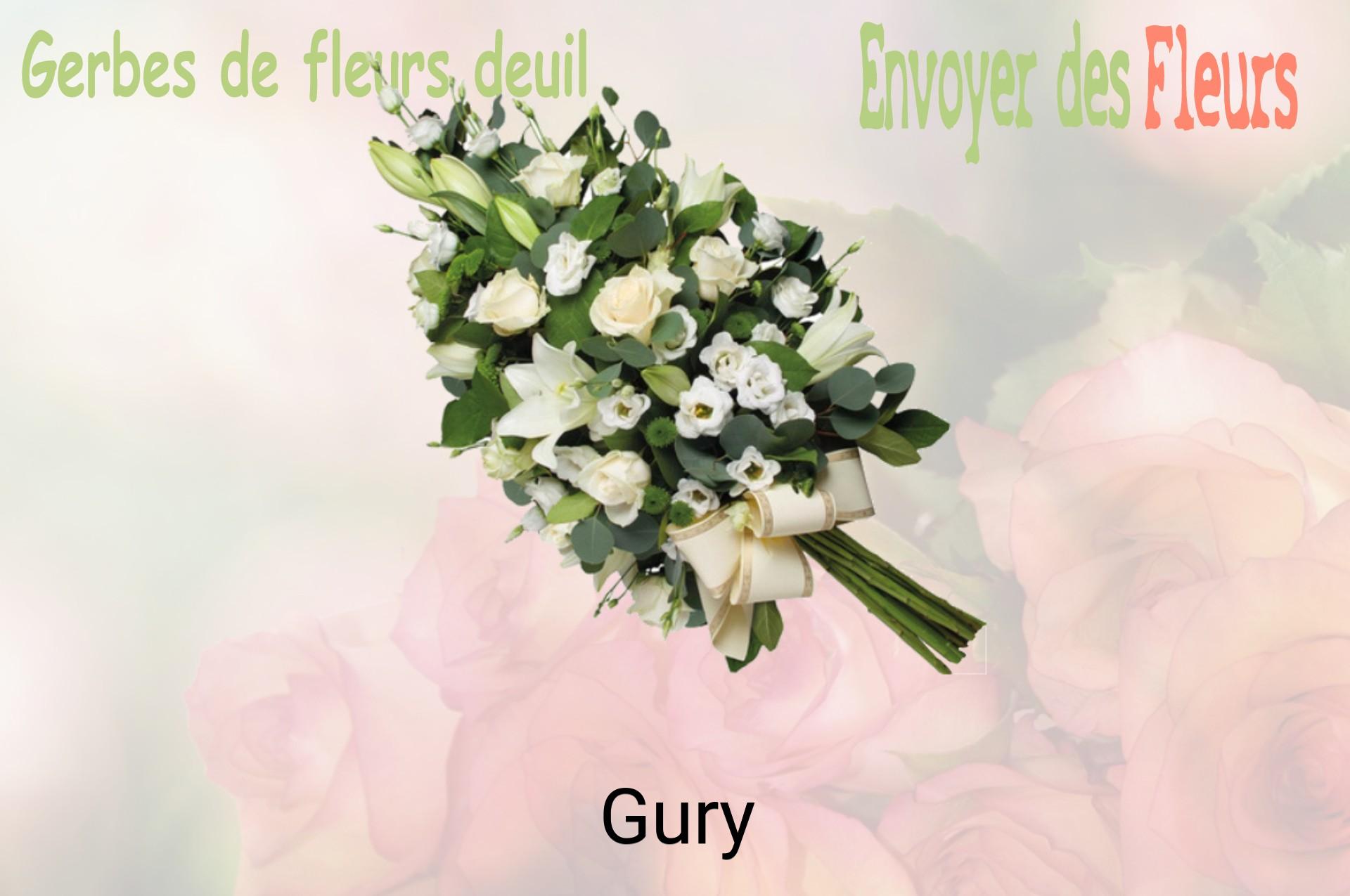 Gerbe de fleurs de deuil livrée à Gury